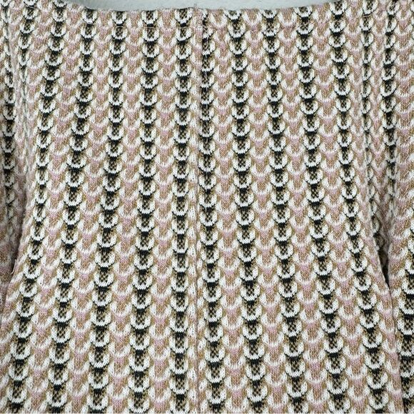 Anthropologie Maeve Jacquard Mini Fit & Flare Dress Lace Up Back Light Pink XS - Picture 3 of 11